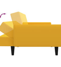 Schlafsofa 2-Sitzer Gelb Samt