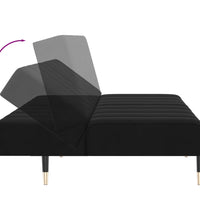 Schlafsofa 2-Sitzer Schwarz Samt