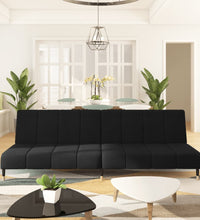 Schlafsofa 2-Sitzer Schwarz Samt