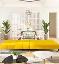 Schlafsofa 2-Sitzer Gelb Samt