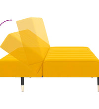 Schlafsofa 2-Sitzer Gelb Samt