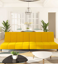 Schlafsofa 2-Sitzer Gelb Samt