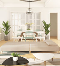 Schlafsofa 2-Sitzer mit 2 Kissen Creme Stoff