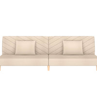 Schlafsofa 2-Sitzer mit 2 Kissen Creme Stoff