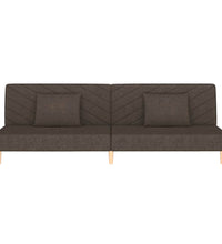Schlafsofa 2-Sitzer mit 2 Kissen Braun Stoff
