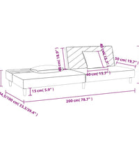 Schlafsofa 2-Sitzer mit 2 Kissen Braun Stoff