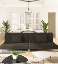 Schlafsofa 2-Sitzer mit 2 Kissen Braun Stoff