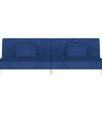 Schlafsofa 2-Sitzer mit 2 Kissen Blau Stoff