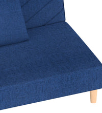 Schlafsofa 2-Sitzer mit 2 Kissen Blau Stoff