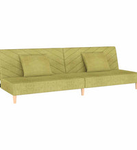 Schlafsofa 2-Sitzer mit 2 Kissen Grün Stoff