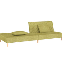 Schlafsofa 2-Sitzer mit 2 Kissen Grün Stoff