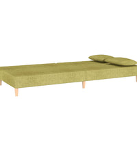 Schlafsofa 2-Sitzer mit 2 Kissen Grün Stoff