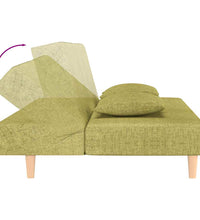 Schlafsofa 2-Sitzer mit 2 Kissen Grün Stoff