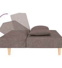 Schlafsofa 2-Sitzer mit 2 Kissen Taupe Stoff