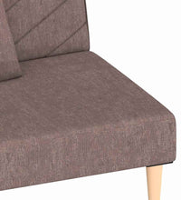 Schlafsofa 2-Sitzer mit 2 Kissen Taupe Stoff