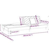 Schlafsofa 2-Sitzer mit 2 Kissen Taupe Stoff