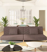 Schlafsofa 2-Sitzer mit 2 Kissen Taupe Stoff