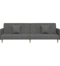 Schlafsofa 2-Sitzer mit 2 Kissen Dunkelgrau Stoff