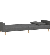 Schlafsofa 2-Sitzer mit 2 Kissen Dunkelgrau Stoff