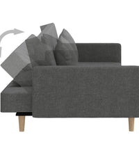 Schlafsofa 2-Sitzer mit 2 Kissen Dunkelgrau Stoff