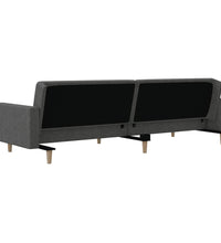 Schlafsofa 2-Sitzer mit 2 Kissen Dunkelgrau Stoff