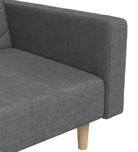 Schlafsofa 2-Sitzer mit 2 Kissen Dunkelgrau Stoff