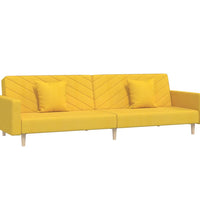 Schlafsofa 2-Sitzer mit 2 Kissen Gelb Stoff