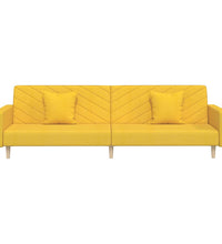 Schlafsofa 2-Sitzer mit 2 Kissen Gelb Stoff