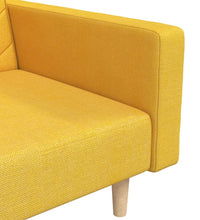 Schlafsofa 2-Sitzer mit 2 Kissen Gelb Stoff