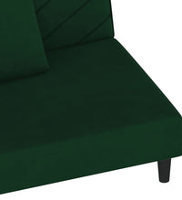 Schlafsofa 2-Sitzer mit 2 Kissen Dunkelgrün Samt