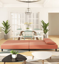 Schlafsofa 2-Sitzer mit 2 Kissen Rosa Samt