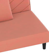 Schlafsofa 2-Sitzer mit 2 Kissen Rosa Samt