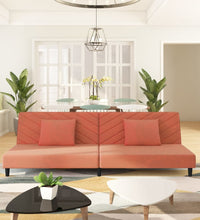 Schlafsofa 2-Sitzer mit 2 Kissen Rosa Samt