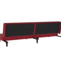 Schlafsofa 2-Sitzer mit 2 Kissen Weinrot Samt