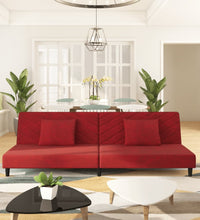Schlafsofa 2-Sitzer mit 2 Kissen Weinrot Samt