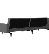 Schlafsofa 2-Sitzer mit 2 Kissen Dunkelgrau Samt