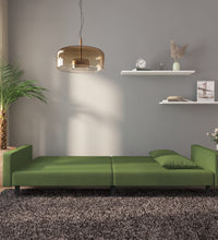 Schlafsofa 2-Sitzer mit 2 Kissen Dunkelgrün Samt