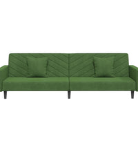 Schlafsofa 2-Sitzer mit 2 Kissen Dunkelgrün Samt