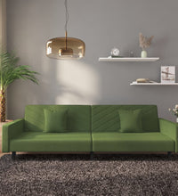 Schlafsofa 2-Sitzer mit 2 Kissen Dunkelgrün Samt