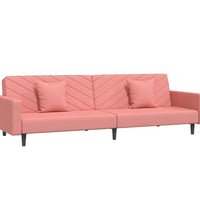 Schlafsofa 2-Sitzer mit 2 Kissen Rosa Samt