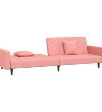 Schlafsofa 2-Sitzer mit 2 Kissen Rosa Samt