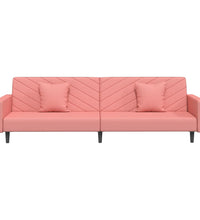 Schlafsofa 2-Sitzer mit 2 Kissen Rosa Samt