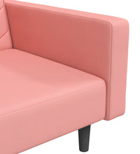 Schlafsofa 2-Sitzer mit 2 Kissen Rosa Samt