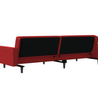 Schlafsofa 2-Sitzer mit 2 Kissen Weinrot Samt