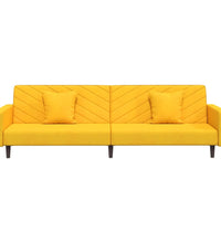 Schlafsofa 2-Sitzer mit 2 Kissen Gelb Samt