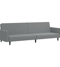 Schlafsofa 2-Sitzer Hellgrau Samt