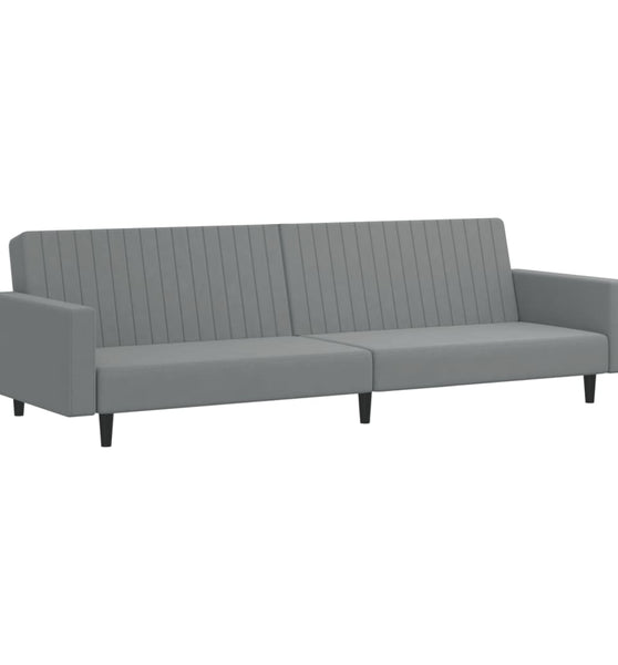 Schlafsofa 2-Sitzer Hellgrau Samt