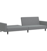 Schlafsofa 2-Sitzer Hellgrau Samt