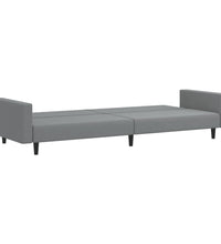 Schlafsofa 2-Sitzer Hellgrau Samt