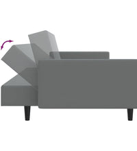 Schlafsofa 2-Sitzer Hellgrau Samt